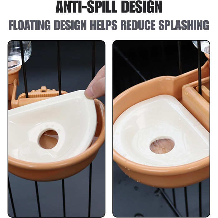 Автоматичний поїльник для собак у клітку, 480 мл, антиперелив, фонтанчик для собак, котів та кроликів (Помаранчевий)