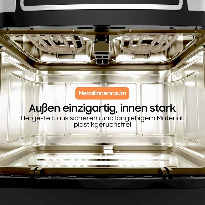 Фритюрниця повітряна подвійна 12л з подвійними камерами, LED-дисплеєм, 10 програмами, функцією сушіння та Dual Cook, 2600W