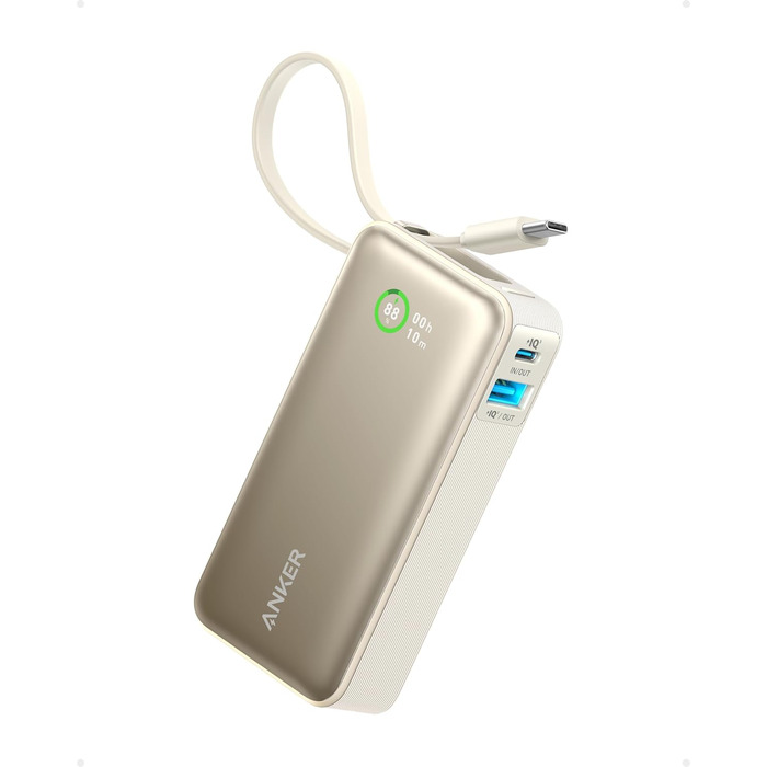Powerbank Anker Nano 10000mAh з USB-C кабелем, PD 30W, 1xUSB-C, 1xUSB-A, для iPhone, MacBook, Galaxy, iPad, AirPods