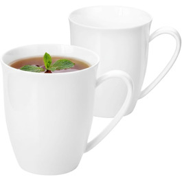 Набір чашок Wilmax для чаю та кави, 2 шт., 630 мл, порцеляна, білі