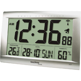 Technoline, WS 8009 Radio Wall Clock, silver, 40.7 x 4.3 x 27cm