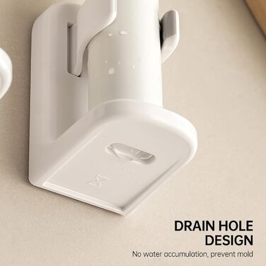 Настінний тримач для електричної зубної щітки Toski (2 шт.) - без свердління, для 4 щіток, білий