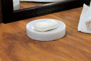 KLEO Soap Dish made of natural stone, soap holder, bathroom accessories for bathroom, bathtub, or...