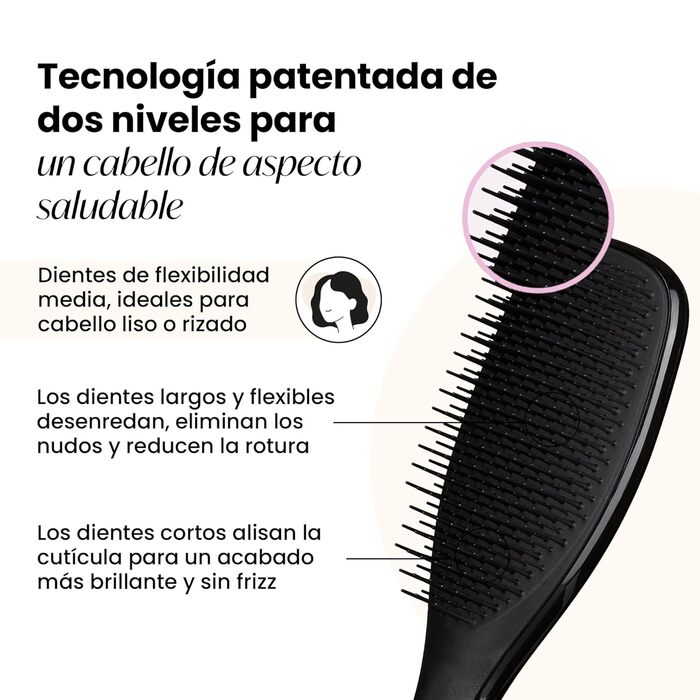 Тізер Тангл - Ultimate Detangler - Щітка для волосся для мокрого та сухого волосся, розплутування, всі типи волосся, чорний лікерний колір
