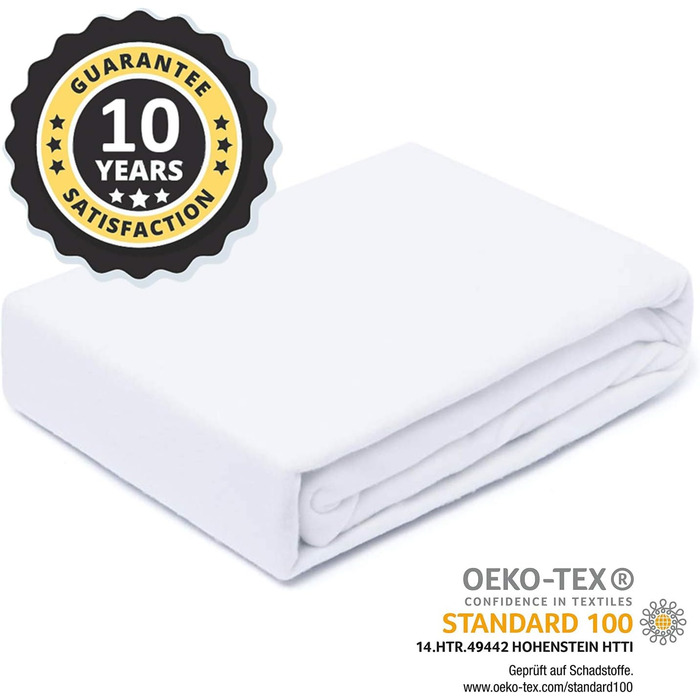 Alreya Waterproof Mattress Protector Breathable Cover with All-Round Cover 90 cm x 200 cm (2-Pack) Mattress Topper without Crinkling, Cotton Mattress Protector