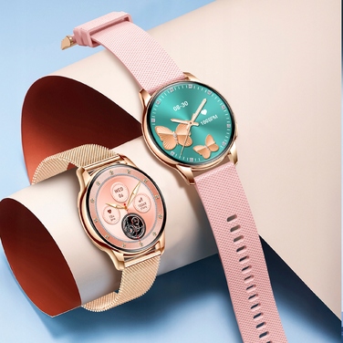 Смарт-годинник Emavo для жінок, золотий, у комплекті з 5 ремінцями