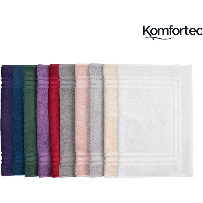 Комплект рушників для ванної кімнати Komfortec, 2 шт. – рушники для душу з фротте, швидковисихаючі, 600 г/м², 100% бавовна, 50x70 см, бежевий