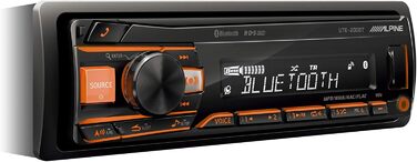 Alpine Electronics UTE-200BT автомобільна магнітола Bluetooth 1DIN, чорна, RGB-підсвітка