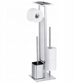 Підлоговий ершик для унітазу Wenko з металевим тримачем та контейнером