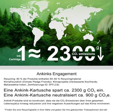 Картриджі для принтера ANKINK 302XL (чорний та кольоровий), замінник HP 302 XL, набір 2 шт.