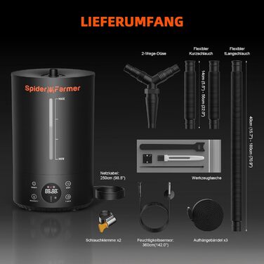 Увлажнитель воздуха Spider Farmer 6L для растений в гроубоксе, 450 мл/год, двойная форсунка, для выращивания растений в помещении