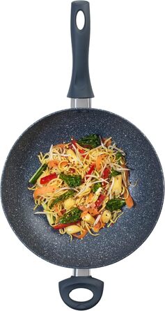 Сковорода Russell Hobbs RH00840EU7 з антипригарним покриттям, 20 см, для приготування омлетів, індукційна, з бакелітовою ручкою, з нержавіючої сталі, Nightfall Stone (вок 28 см з кришкою)