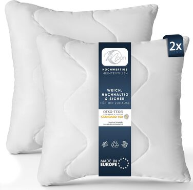 Набір з 2 декоративних подушок Moon Feeling 60x60 см, наповнювач 750 г, з блискавкою, жорсткі, прошиті, для дивану та сну