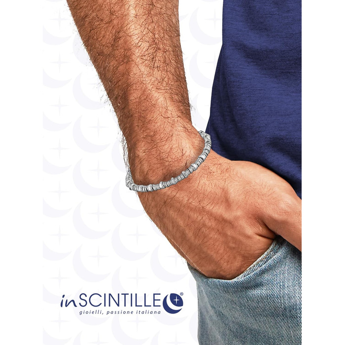 Чоловічий браслет на руці з нержавіючої сталі з шайбами та болтами, регульована довжина 18-21 см з подарунковою коробкою (сріблястий)