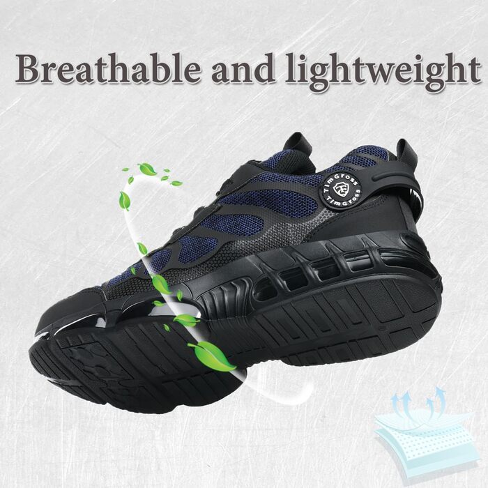 Чоловічі робочі черевики з металевим носком, спортивного стилю, дихаючі, з поворотним затвором (41 EU, блакитні)