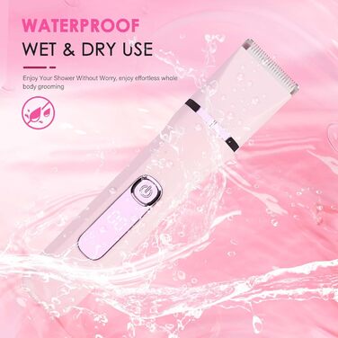 Електричний жіночий тример 3-в-1 MIFXIN для бікіні, тіла, обличчя. Вологостійкий IPX6. У комплекті: тример, епілятор, бритва. (Лідний/Рожевий)