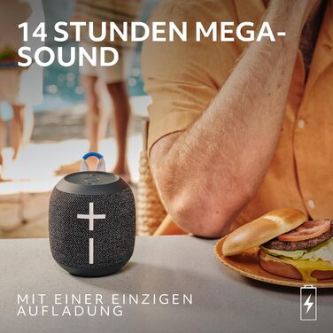 Ultimate Ears Wonderboom 4: Портативна водонепроникна Bluetooth колонка, чорна. З глибоким басом, 360° звук, захист від пилу, плаває. Радіус дії 40м