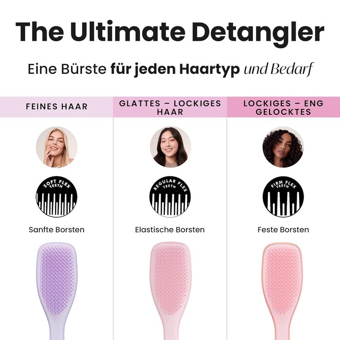 Тангл Тізер Ultimate Detangler - щітка для волосся для фарбованого, тонкого та рідкого волосся. М'яка двоступенева щітка зменшує випадіння волосся та розчісування. Підходить для чутливого волосся. Колір: фіолетовий (Hypnotic Heather)
