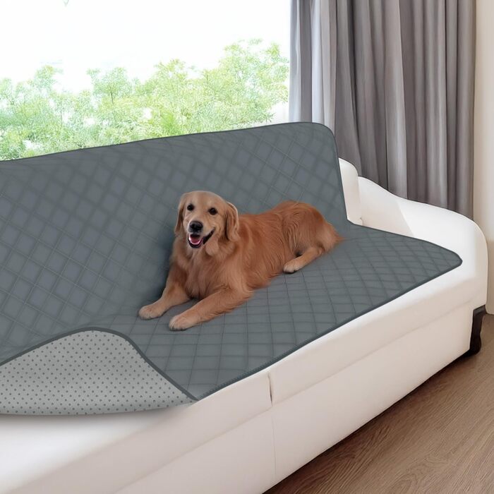 Водонепроникний килимок для собак Nobleza, захист дивану та ліжка, для подорожей, можна прати в пральній машині, 178 x 76 см, сірий