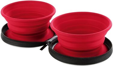 Силіконовий миска Hunter з кишенею, 750 мл, червоний колір, універсальний розмір