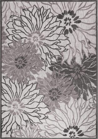 Килимок для дому та саду Impression Outdoor - вологостійкий, 120 x 170 см, темно-сірий