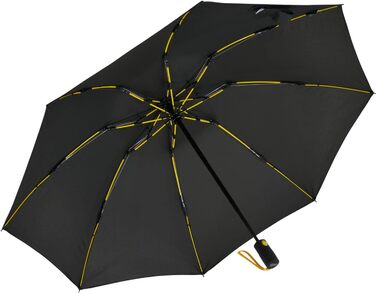 Штормовий парасолька з повним волокном, кишеньковий великий 106 см - з кольоровими спицями - (чорно-жовтий)