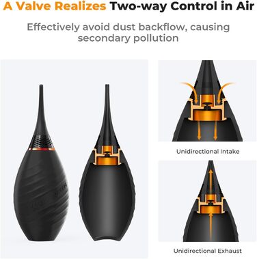 Набір для чищення фото- та відеокамер K&F Concept 10 в 1: DSLR, об'єктиви, мобільні телефони. Включає серветки, продувальну помпу, рідину для чищення та олівець для лінз.