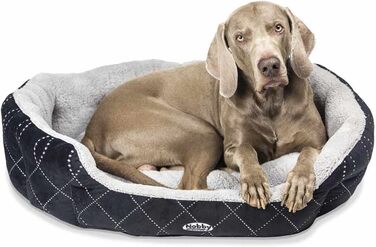 Ліжко овальне для собак та котів Nobby Komfortbett Ceno, 45x40x19 см, чорний/сірий