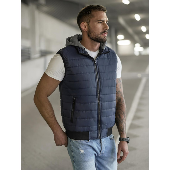 Чоловіча степкова жилетка OZONEEE з капюшоном, без рукавів, спортивна, для перехідного сезону, артикул 777/892KA