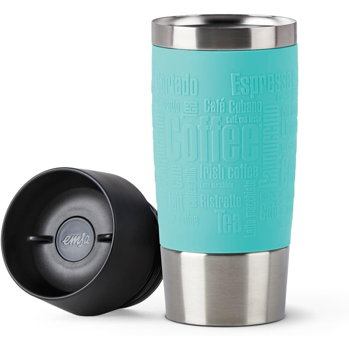 Термокружка Emsa Travel Mug Classic, 360 мл, Mintgrün, з рукавом, 4 год гаряче, 8 год холодне, 100% герметична