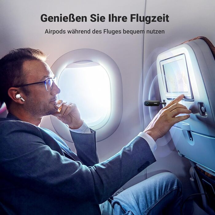 Bluetooth адаптер UGREEN 2-в-1 (передавач та приймач) для літака та аудіосистем, комплект 2 шт.