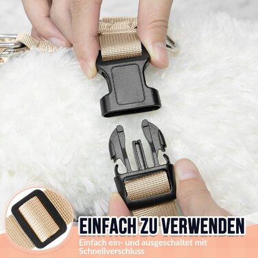 Нашийник для собак LowTon: безпечний, не тягне, для маленьких та середніх порід, м'який, дихаючий (L, Бежевий)