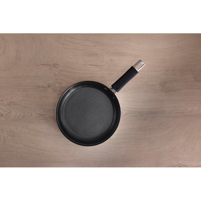 Набір сковорідок Bergner Baster з нержавіючої сталі (6 шт.) 20+24+28 см з подовженими ручками, захисні кришки, силіконові ручки, антипригарне покриття, індукційний посуд (20 см)