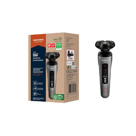 Електричний чоловічий бритва Grundig ProClub MS 8130 з технологією Titanium Blades та датчиком BeardCare, корпус з 61% переробленого пластику, Wet & Dry, темно-матове хромоване/червоно-чорне/титанове покриття