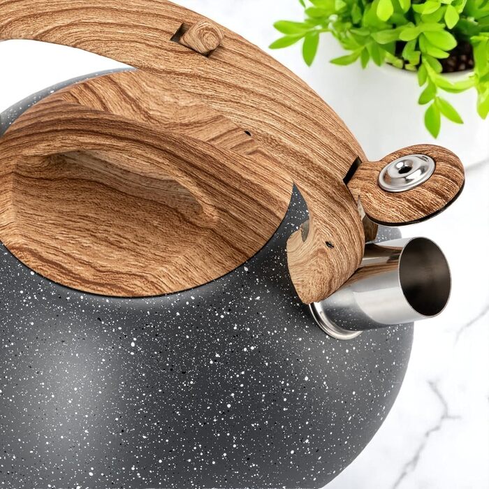 Чайник Induktion EliteHoff 3L з нержавіючої сталі з автоматичним свистком, сірий (E-5111)