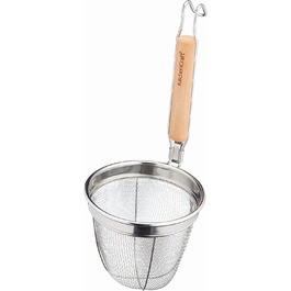 Ситечко кухонне KitchenCraft World of Flavours, нержавіюча сталь, з ручкою з евкаліптового дерева, 14 x 16 x 34 см