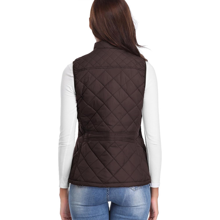 Жіноча жилетка Fuinloth, осіння, легка, стеганий жилет, без рукавів, куртка, короткий жилет, гільє, XXL, шоколадного кольору