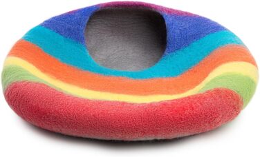 Вулик для кота Woolygon Rainbow Twist M - будиночок з мериносової вовни, ручної роботи
