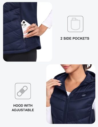 Легка жіноча жилетка MoFiz з пуху, без рукавів, для активного відпочинку, туризму та подорожей (Блакитна, L)