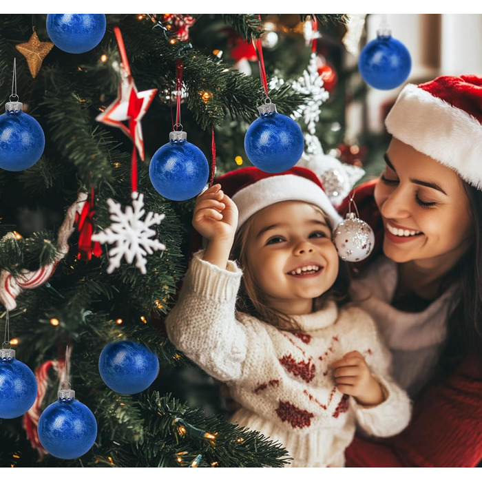 Скляні кулі Hengsong на Різдво: 24 шт., чорні та золоті, 6 см. Декоративні прикраси для ялинки