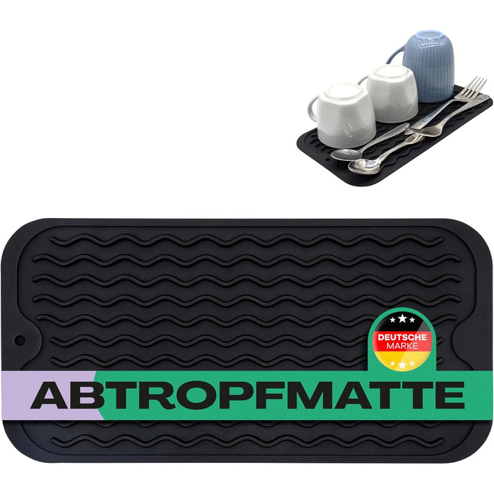 Килимок для сушіння посуду Netrox Silikon 30x15 см - харчовий, неслизький, термостійкий до 230°C