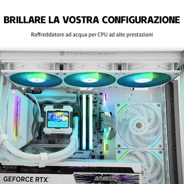 Водяне охолодження CPU TR HW 360 Weiß ARGB з IPS LCD екраном 320x240 для AM4/AM5/Intel LGA1700, магнітний дисплей 2.4