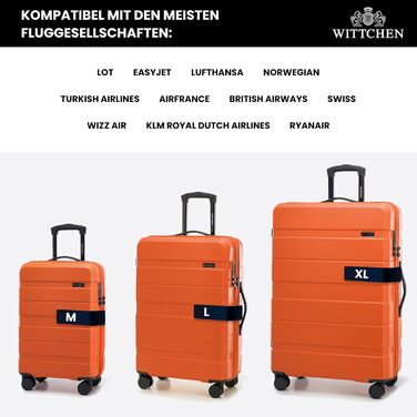 Набір валіз WITTCHEN COMODO Line: 3 шт., ABS, телескопічна ручка, TSA-замок, 4 колеса (Оранжевий)