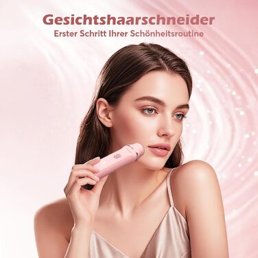 Електричний тример для інтимної зони для жінок 3-в-1, для бікіні, обличчя та тіла, бездротовий, водонепроникний, для чутливої шкіри (білий/рожевий)