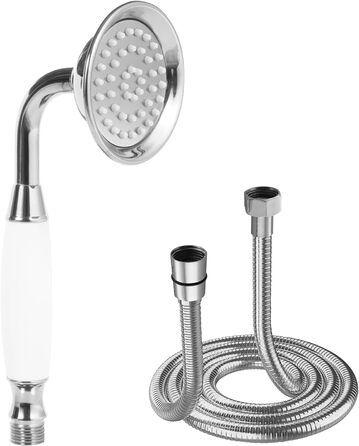 Delnet Classic High-Pressure Shower Head, Chrome, Traditional Telephone Style, Hand Shower and 1.5m Hose