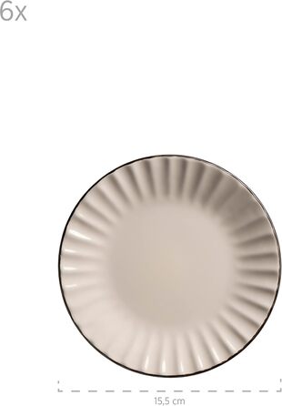 MÄSER Osita: Ретро кавовий сервіс на 6 осіб (18 предметів), кремовий білий, кераміка