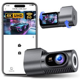 Автомобільний відеореєстратор 4K з 5GHz Wi-Fi, поворотна камера 360° та цілодобовим режимом паркування 24/7