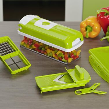 Набір Genius Nicer Dicer Smart 6-елементів: овочерізалка для кубиків, стрічок, скибочок, соломки та чвертей. Зручний подрібнювач цибулі з телевізійної реклами Kiwi.