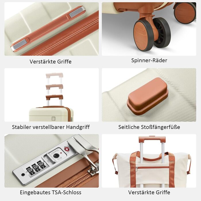 Набір валіз Imiomo 5шт з жорстким корпусом, 4 колеса та TSA-замок (білий)