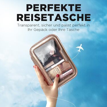 Lily England Косметичка Прозора Водонепроникна - Косметичний мішечок для подорожей та повсякденного використання (Рожеве золото)